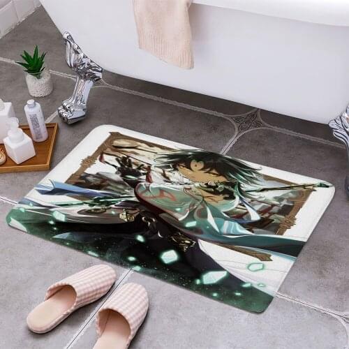 XIAO GENSHIN IMPACT Anti-slip Doormat Vacuuming Water Absorbing Kitchen Bedroon Bath Floor Mats Home Entrance Home Decora