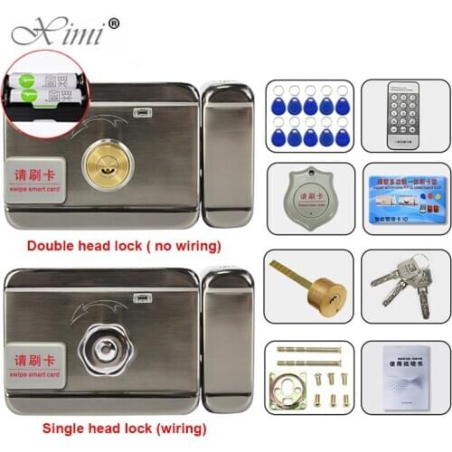 Electric gate Lock 12V with Double Cylinder Locks for Gates with Solid Brass Hock Roll Iron Wooden Door Lock