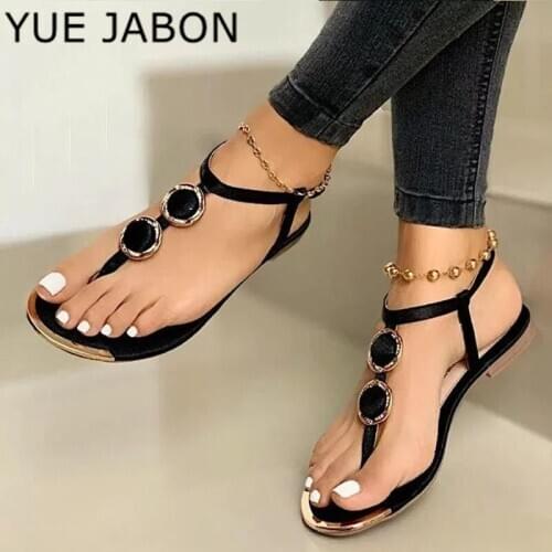 Plus Size 43 Summer Casual Shoes Women Sandals Flat Beach Shoes Gold Black White Flop Ladies Sandals Shoes For Woman Chaussures