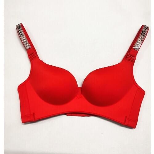 Ladies LOVE diamond bra gather push-up collection bra comfortable breathable adjustable shoulder strap 32-44 big bra FP001