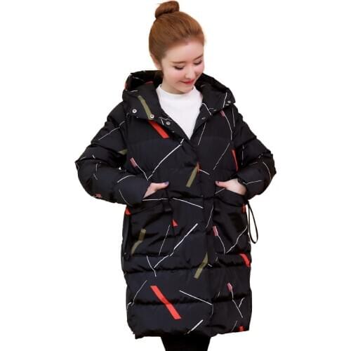 2019 Fashion Parkers Pregnant Women Winter Coat Thick Cotton Female Long Section Korean Jacket Loose Large Size Cotton Outerwear