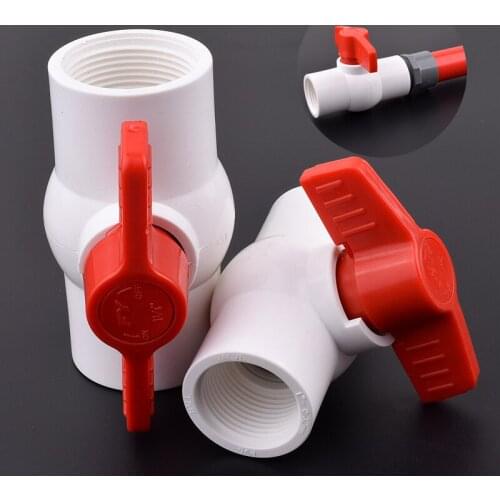 1-3pcs 20~63mm White PVC 1.2~2" Female Thread Globe Valve Garden Irrigation Water Supply Aquarium Tank Water Pipe Connectors
