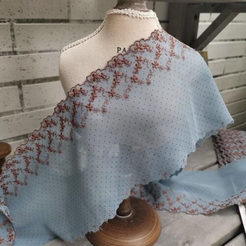 10Meters Embroidered Lace Trim Sewing Ribbon Floral Fabric Trimming DIY Garment Accessories Handcrafts 13cm Width