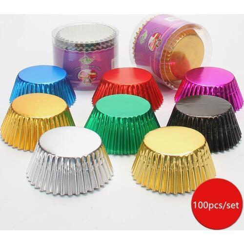 100pcs Thickened Aluminum Foil Cups Cupcake Liners Mini Cake Muffin Molds For Baking H727