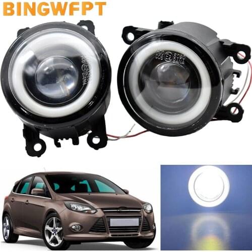 2Pcs Superior Quality For Ford Focus MK3 Turnier Estate 2011 - 2015 LED Fog Light with Angel Eye H11 9mm