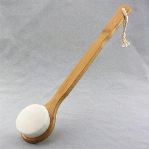2021 Fashion 40 Cm Long Bamboo Handle Bath Brush Fiber Bath Massage Rubbing Back Brushing Body Bath Brush Body Cleaner Scrubbers