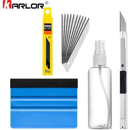 4pcs/set Car Squeegee Scraper Spray Bottle Kit Wrapping Tools Installation Knife Vehicle Vinyl Wrap Film Sticker Car Accessories