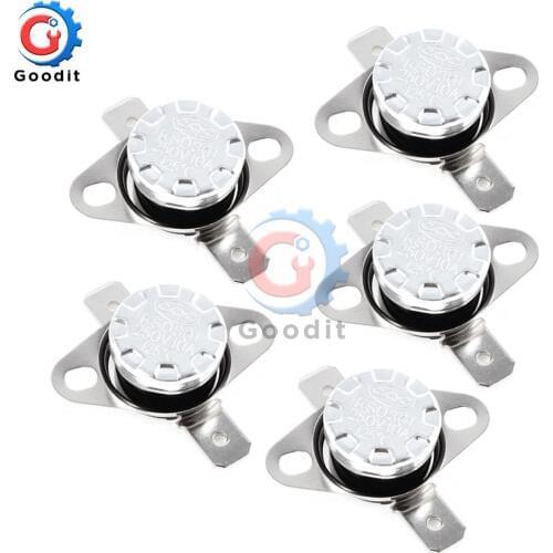 5pcs/lot KSD301 10A 250V 30 40-110 Degrees C (N.O.) Normally Closed Thermostat Temperature Thermal Control Switch On off NO