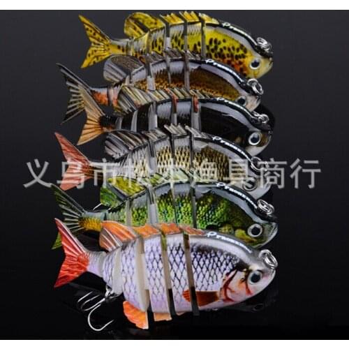 6 Pieces 3" Crazy Panfish Bait Multi Jointed Fishing Hard Lure Lifelike Swimbait Crankbait Wobbler Bass Pike Fish Lure