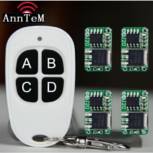 ANNTEM Relay dc power remote control switch wireless module one-way power switch mute ultra-thin ultra-small white 4 keys