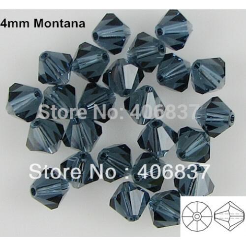 Free Shipping! 720pcs/Lot, Chinese Top Quality 4mm Montana Crystal Bicone Beads