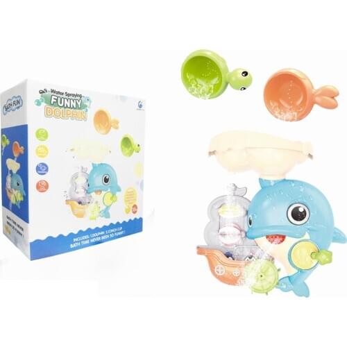 Free Shipping Funny bath toy for kid dolphin water spraying set