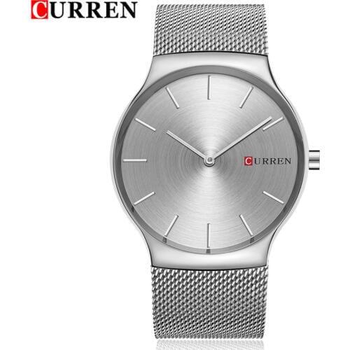 CURREN Top Brand Mens watches dress quartz watch men steel mesh strap quartz-watch Ultra-thin ultra clock relogio masculino