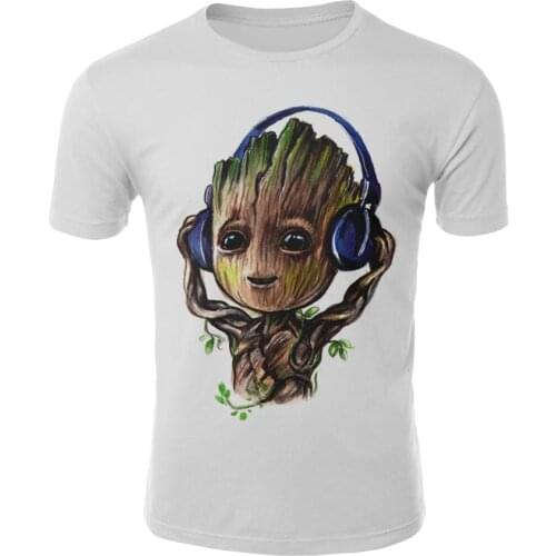 Cartoon Anime Groot Movie Guardians of the Galaxy T-shirt Summer Fun Groot Cartoon Image 3D Printing Childrens T-shirt xxs-6XL