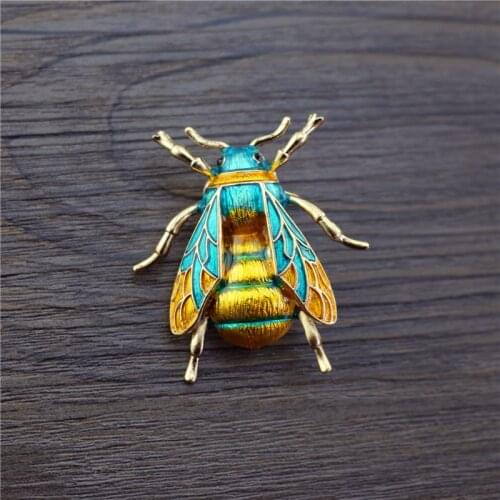 Enamel Bumblebee Brooches Women Alloy Yellow Bee Insect Brooch holiday Gift Broche Banquet Pins