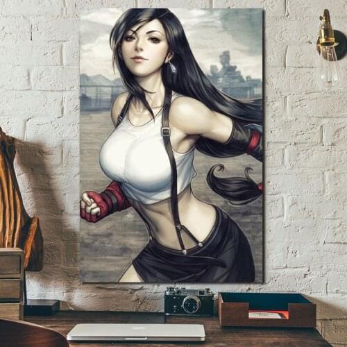 Tifa Lockhartor Sexy Wallpaper Canvas Painting Print Living Room Home Decor Modern Wall Art Oil Painting Poster Salon Pictures