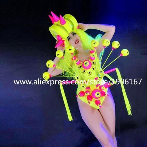 Nightclub Fluorescent Sexy Lady Clothes Dance Team Performance Clothing Armor Ballroom Costume