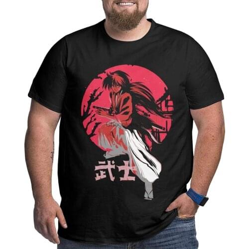LMHBLTOP Rurouni Kenshin T Shirts Big and Tall Crewneck Top Tee for Mens Black