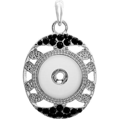 Hot Sale Rhinestone 214 Water Drop Snap Button Necklace Pendant Necklace Fit 18mm Buttons For Women Charm jewelry gift