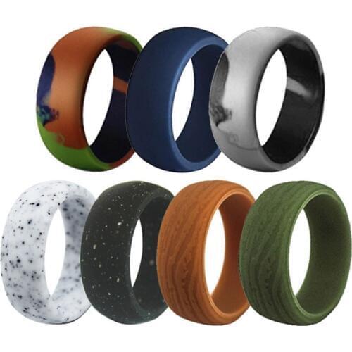 Camouflage Silicone Ring Women Man Wedding Rings Rubber Bands Sport Hypoallergenic Office Silicone Finger Rings Size 7 8 9 10 14
