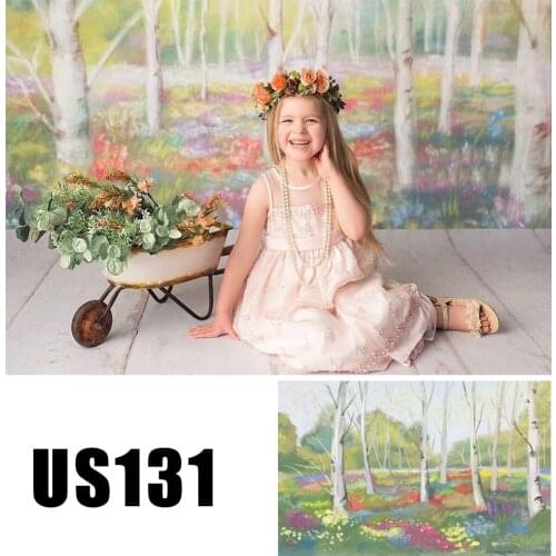 Watercolored Dreamy Grove Flowers Pattern Background mothers Day Kids Photography Backdrop Studio Booth Baby Portrait Wallpaper