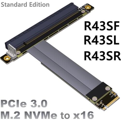 M2 NGFF NVMe converter to PCIE x16 Graphics card built-in adapter M.2 mkey extension card pci-e 16x Flexible Flat Cable