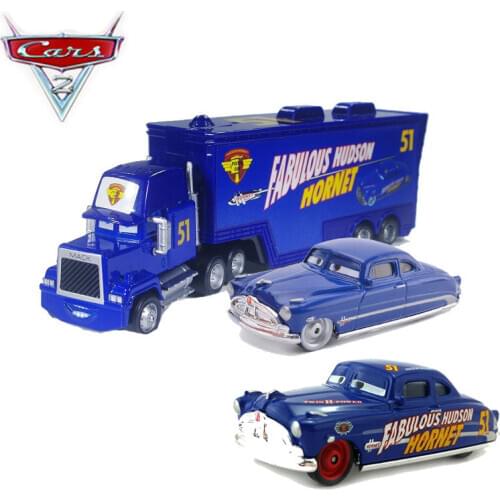 All Styles Disney Cars 2 Doc Hudson And Blue Mack Truck 1:55 Scale Diecast Metal Alloy Collection Cars For Children Gifts