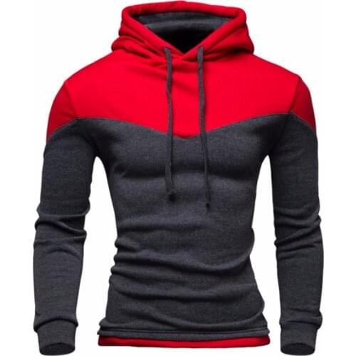 Men Hoodies Teenager Sweatshirts Men Autumn Sportwear Patchwork Color Slim Pullover Outwear Sweatshirt Fashion Casual Top