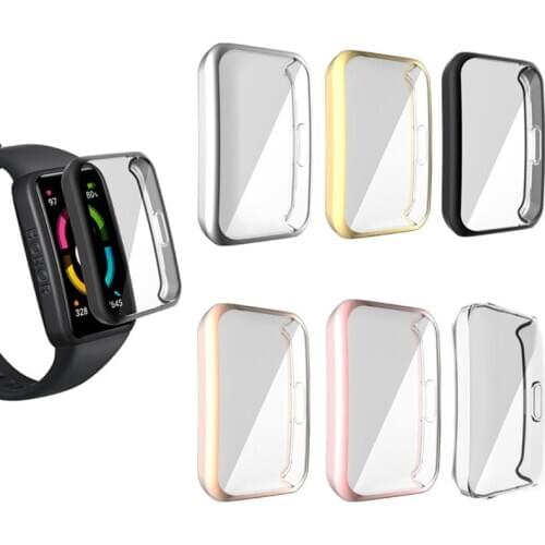 Soft Electroplating TPU Watch Cover Shell Screen Protector Case for Honor Band 6 270B