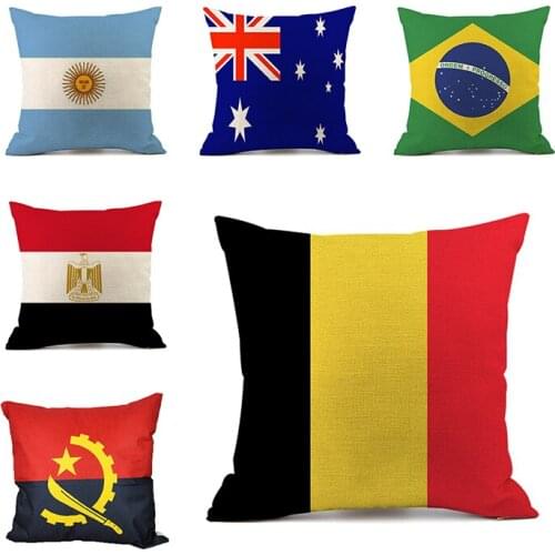 National flag Pillowcase Polyester Cushion Cover Throw Decorative Cushions Home Decor Linen Australia Philippines South Korea