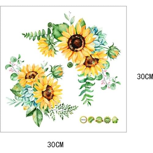 Removable Sunflower Wall Sticker Kitchen Waterproof Decals Home-Decor For Any Smooth Flat Dry And Dustless Area