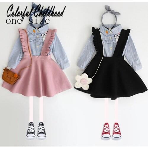 2018 New Style Baby Girls Overalls Cute Knitted Vest Dress Baby Costume Infant Newborn Pure Color Joker Agaric Edge Dress2-8t
