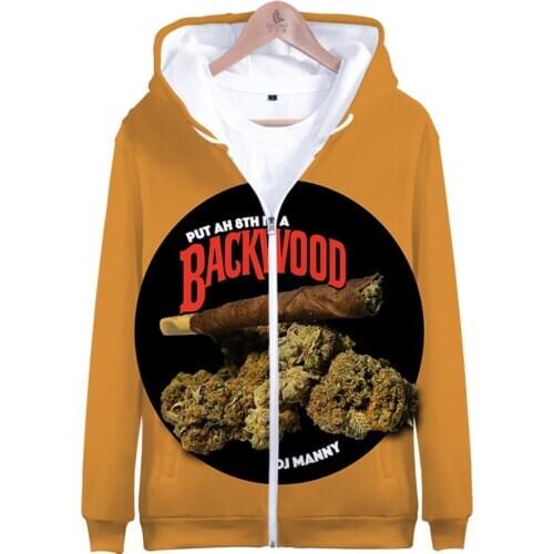 New Backwoods Snow Eggplant 3D Digital Printing Cool Men and Women Zipper Hooded Hip Pop Sweatshirt Cusual Fashion Coats