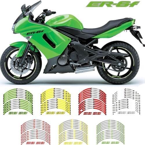 New high quality 12 Pcs Fit Motorcycle Wheel Sticker stripe Reflective Rim For KAWASAKI ER-6F
