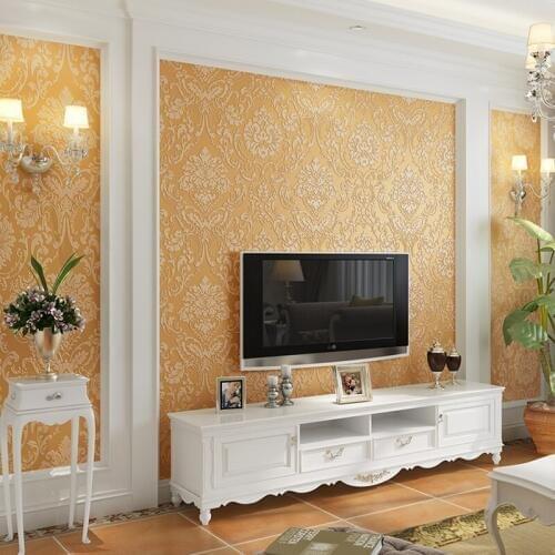 Extra Thick European Modern Damask Wallpaper 3D Non Woven Bedroom Living Room Embossed Floral Home Decor Wall Paper Roll