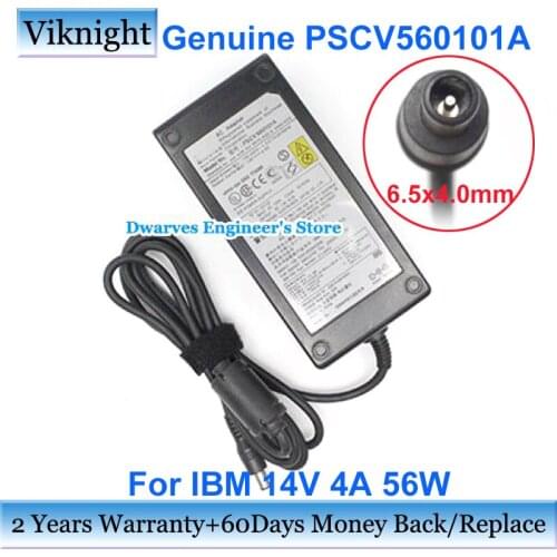Original PSCV560101A Monitor Charger For IBM 14V 4A 56W AC Adapter Power Supply 6.5x4.0mm