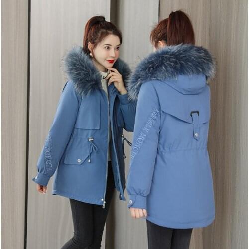 Beardon Short Hooded Fur Liner Parkas With Pockets Winter Jackets For Women 2021 New Casual Slim Winter Coat Women Outwear