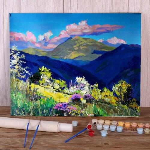Landscape Mount Menchul DIY Paint By Numbers Kit Acrylic Paints 50*70 Canvas Painting Home Decor For Adults Wholesale