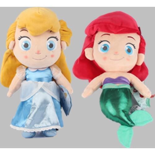 Disney Princess Plush Toys 30cm 2ps/Lot Cinderella Mermaid Plush Soft Dolls For Girls Kids Toys For Baby Children Gift