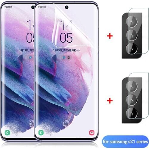 Hydrogel film + camera glass for samsung s21 ultra galaxy s 21 plus screen protector s20 ultra samsung s21+ hidrogel s21 ultra