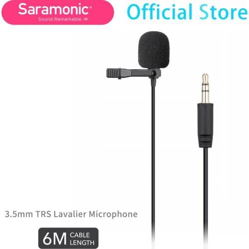 Saramonic SR-XLM1 broadcast-quality Omnidirectional 3.5mm TRS Lavalier Microphone For All Saramonic Devices