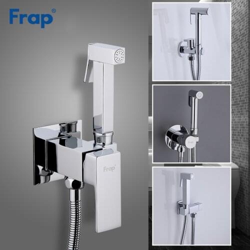 FRAP Bidet Faucets wall mounted bidet toilet faucet shower with hanheld sprayer shower chrome hygienic shower bidet muslim