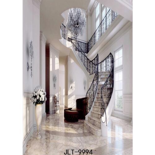 Villa Stairs Photographic Background Pure White Wedding Baby Shower Backdrops Vinyl Photophone Backgrounds for Photo Studio