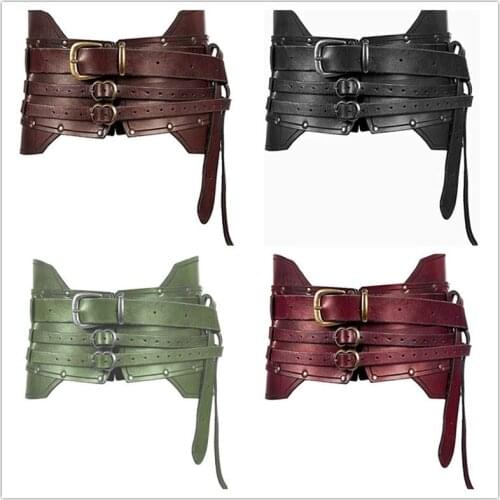 Vintage Wide Belt Women Knight Armors Medieval Viking Pirate Costumes for Adult Cosplay Fancy Props Accessories