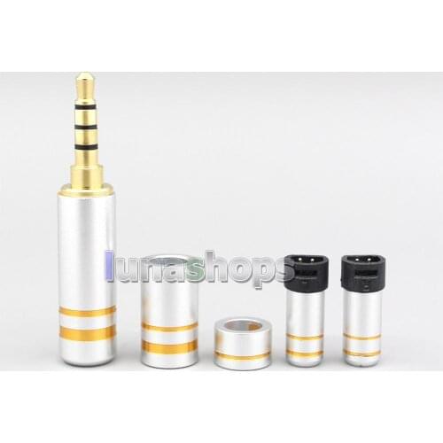 High Quality Aluminum Housing 3.5mm 2.5mm 4.4mm + Splitter + Slider + IE8 Pins Kits Male Custom DIY Adapter Plugs LN007065