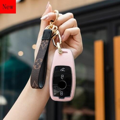 High-Quality Cowhide ABS Car Smart Key Case Cover for Mercedes-Benz C200l C260l E300 GLC GLS E-Class Car Accessories