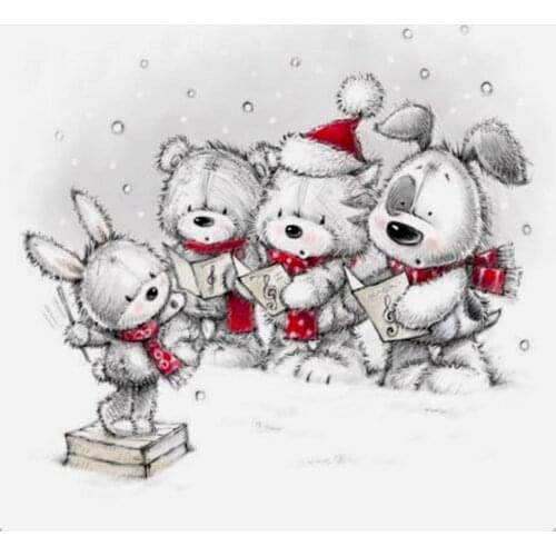 Animal Chorus Cartoon Pattern Stamp And Metal Die Scrapbooking Alphabet Embossing Craft Silicone Transparent