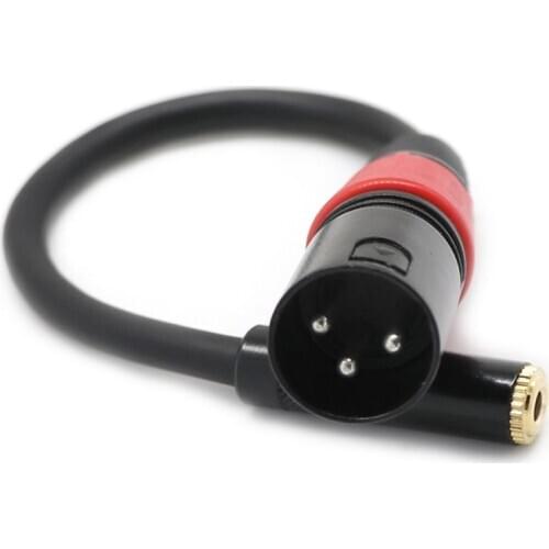 0.2m XLR 3 Pin Male Plug to 3.5mm TRS 1/8inch Female Stereo Audio Adapter Microphone Extension Cable Wire