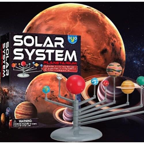 1 Set Solar System Model Hand-Painted Easy to Assembly Plastic Coloring Educational Hand-Painted Toys for Student