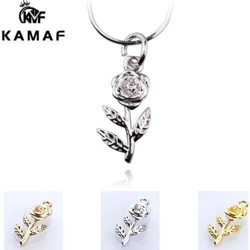 10pcs Charming jewelry flower necklace pendant in three colors for making necklaces for girlfriends 19mm*10mm